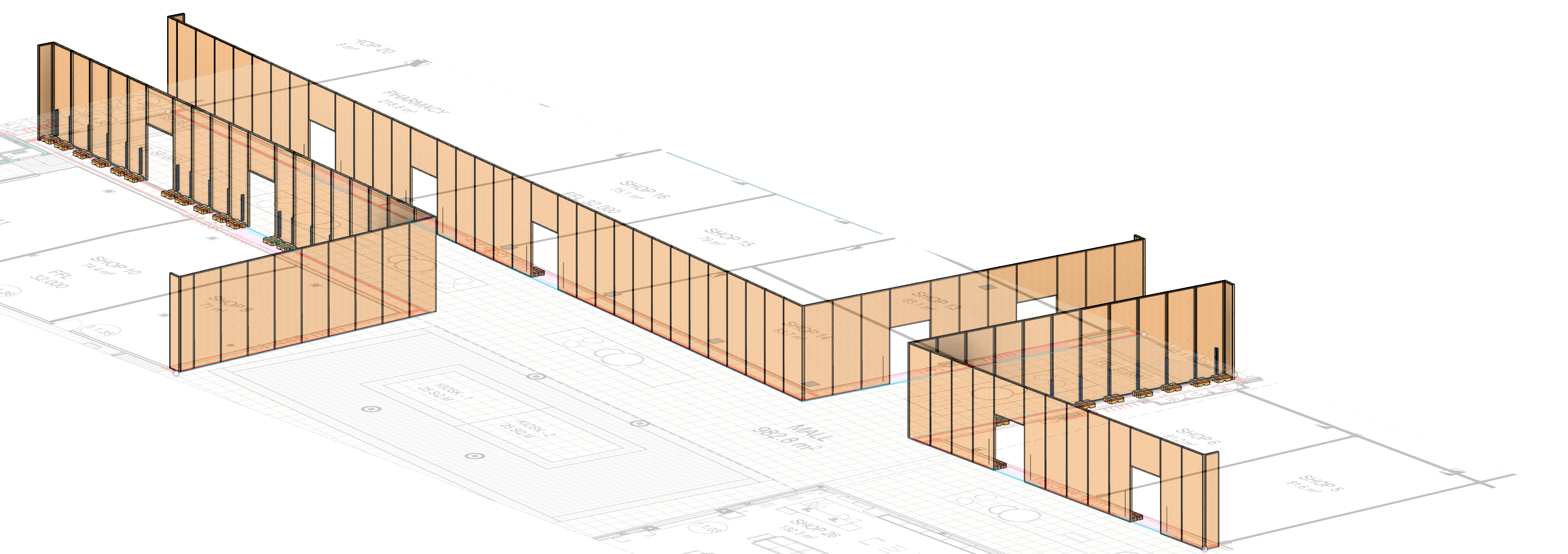 Shopping Centre Hoarding Design Layout - Side View
